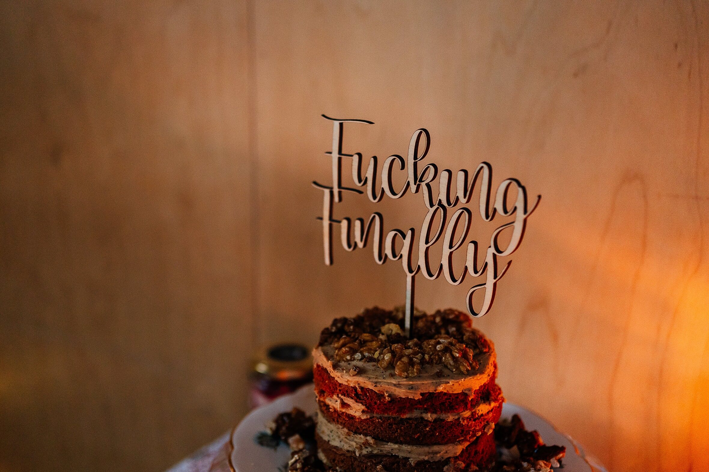 fucking finally cake topper for micro wedding scotland
