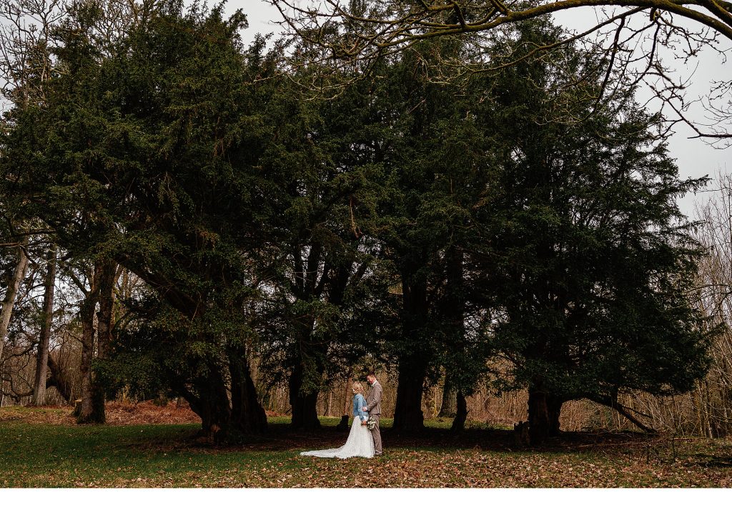 exterior outside view at The Treehouses at Lanrick scottish fairytale wedding venue near the river teith in perthshire woodland wedding scotland