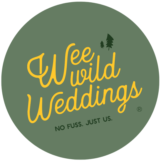 wee wild weddings scottish elopement specialists logo in green and yellow