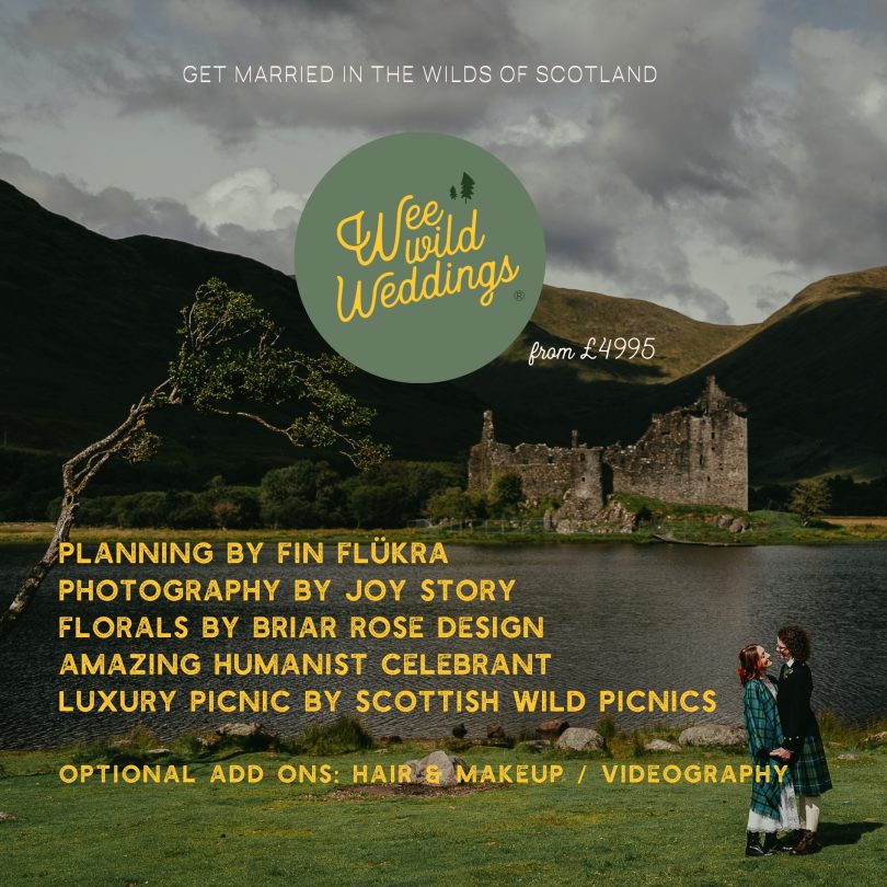 elope to scotland with wee wild weddings all inclusive package with photography planning florist humanist and picnic